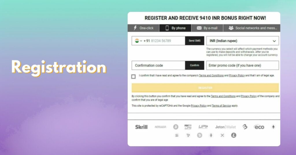 Betandyou betting site Registration instruction